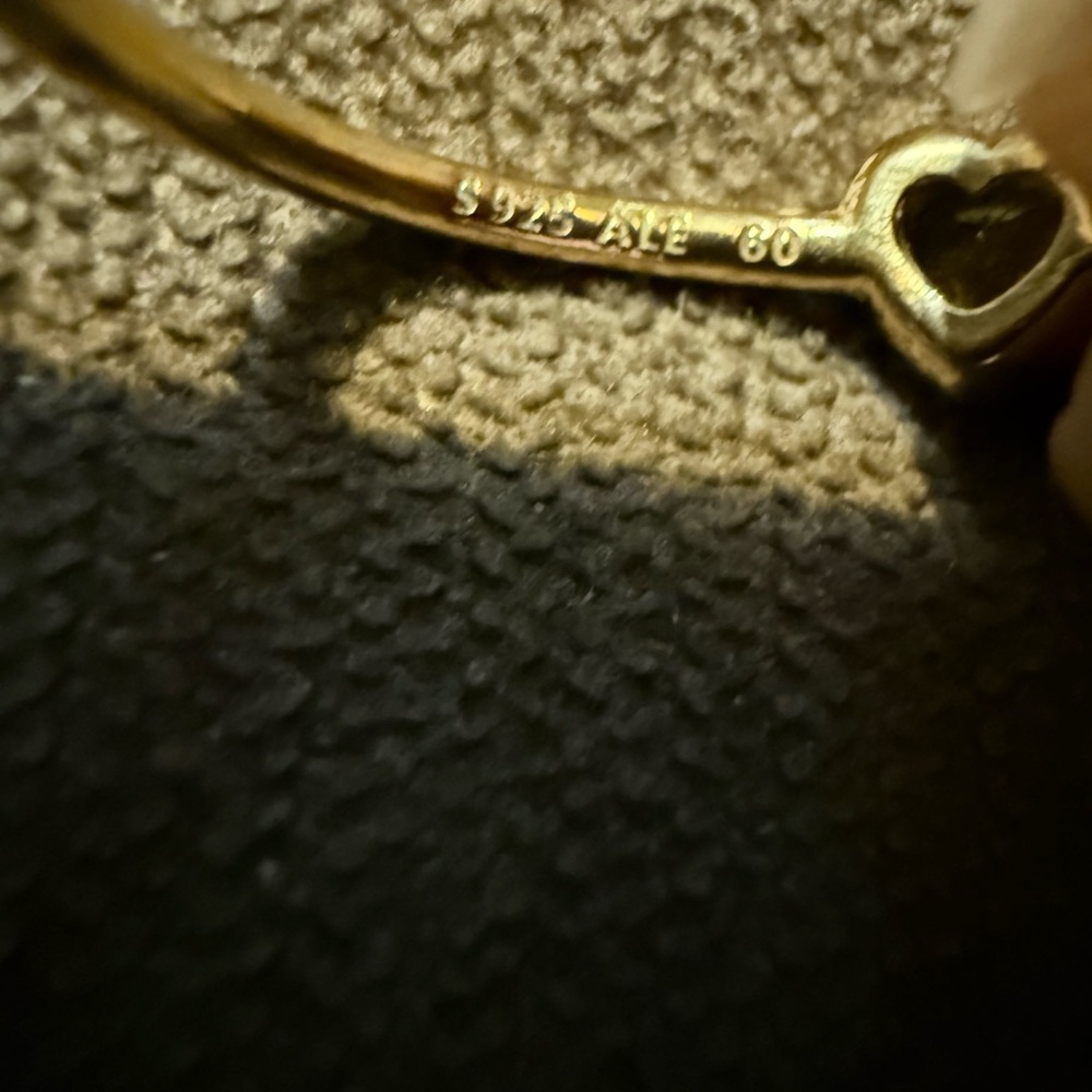 Pandora 18k over silver Cz Radiant heart ring - retired - Picture 2 of 7